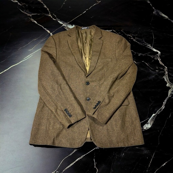 Paul Jones PJ Men Golden Brown Black Diagonal Stripe Sport Jacket Sz XL 46R NWOT - Picture 1 of 16